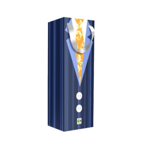 Blue Tuxedo Wine Bag